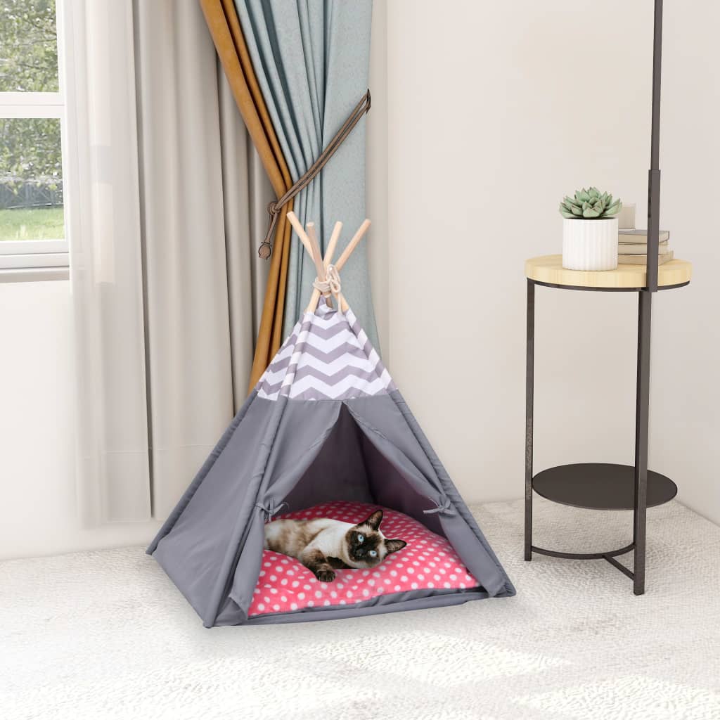 Katzen-Tipi-Zelt mit Tasche Pfirsichhaut Grau 60x60x70 cm kaufen