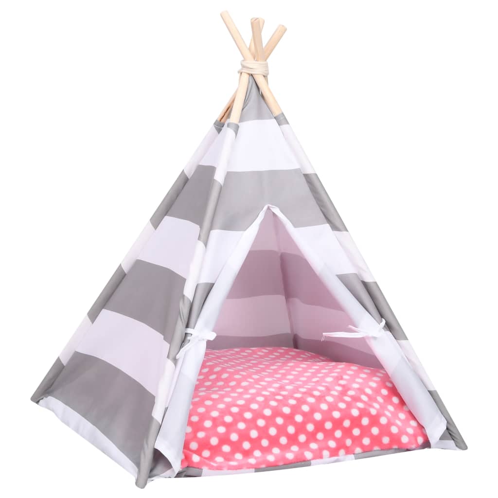 

vidaXL Kattentipitent met tas streeppatroon 60x60x70 cm peachskin