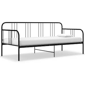 Posteljni okvir črn kovinski 90x200 cm