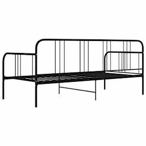Rám postele bez matrace černý kov 90 x 200 cm - obrázek 5