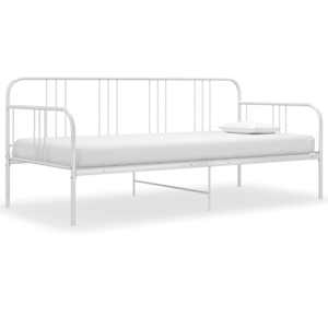 Posteljni okvir bel kovinski 90x200 cm