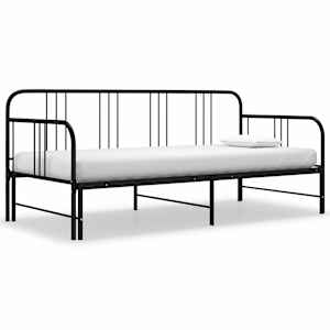 vidaXL lahtik&auml;iv diivanvoodiraam must metall 90 x 200 cm
