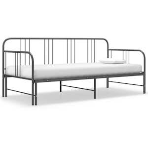 vidaXL lahtik&auml;iv diivanvoodiraam hall metall 90 x 200 cm