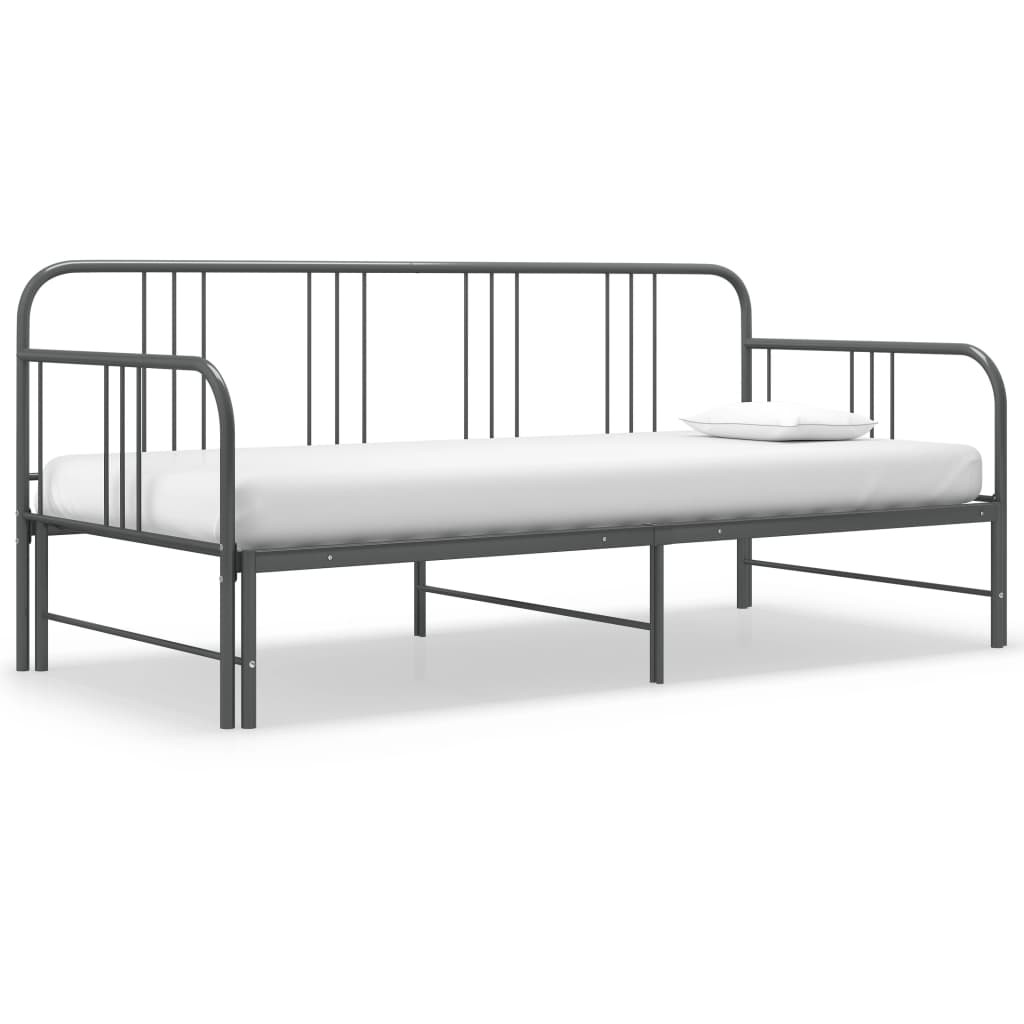 vidaXL sengestel til udtræksseng 90x200 cm metal grå