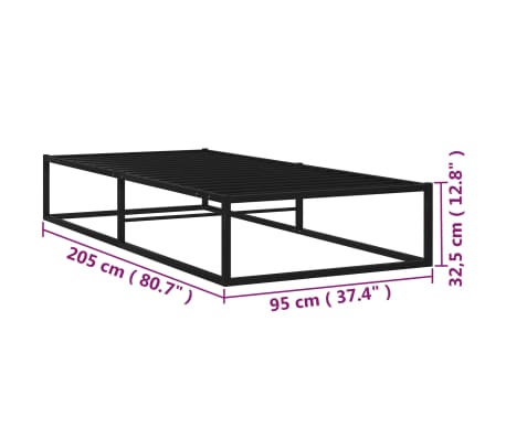 Sofá Cama De Metal Gris Oscuro Con Somier De Láminas De Metal 90 X 200 Cm 030004910 35673702