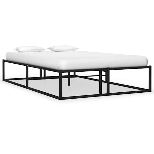 vidaXL voodiraam, must, metall, 120 x 200 cm