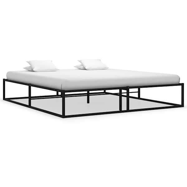 vidaXL voodiraam, must, metallist, 140 x 200 cm