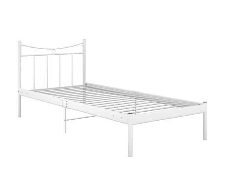 vidaXL Bedframe metaal wit 90x200 cm