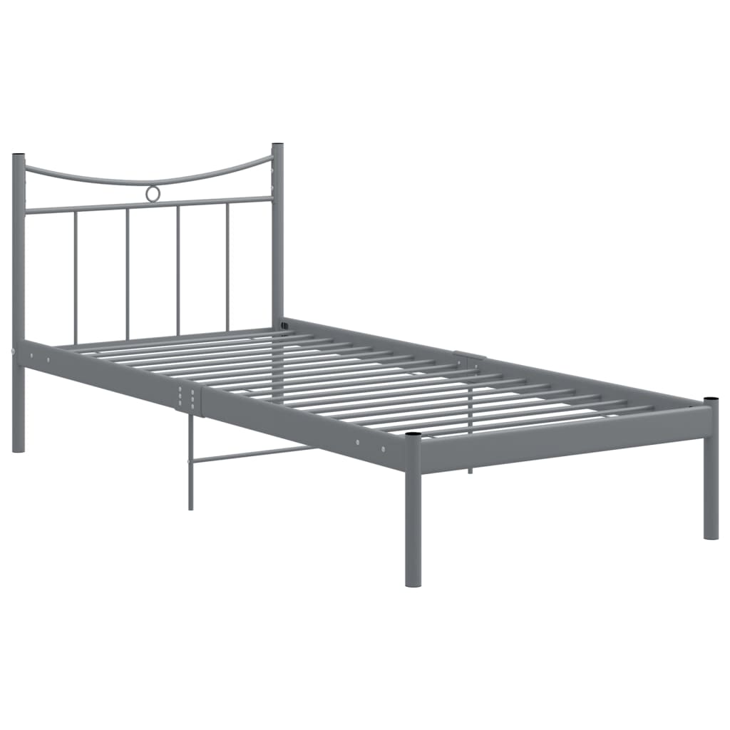 

vidaXL Bedframe metaal grijs 90x200 cm