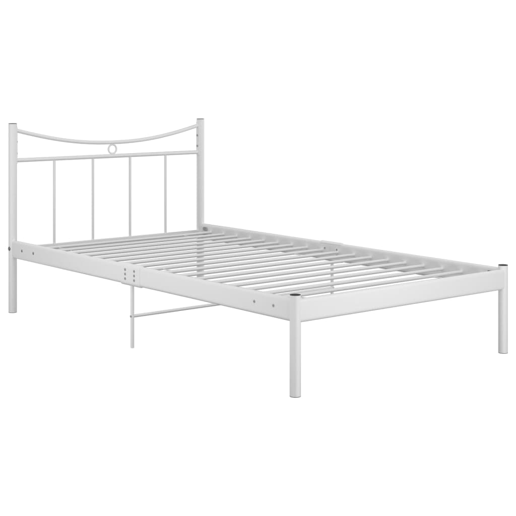 vidaXL Sängram vit metall 100x200 cm