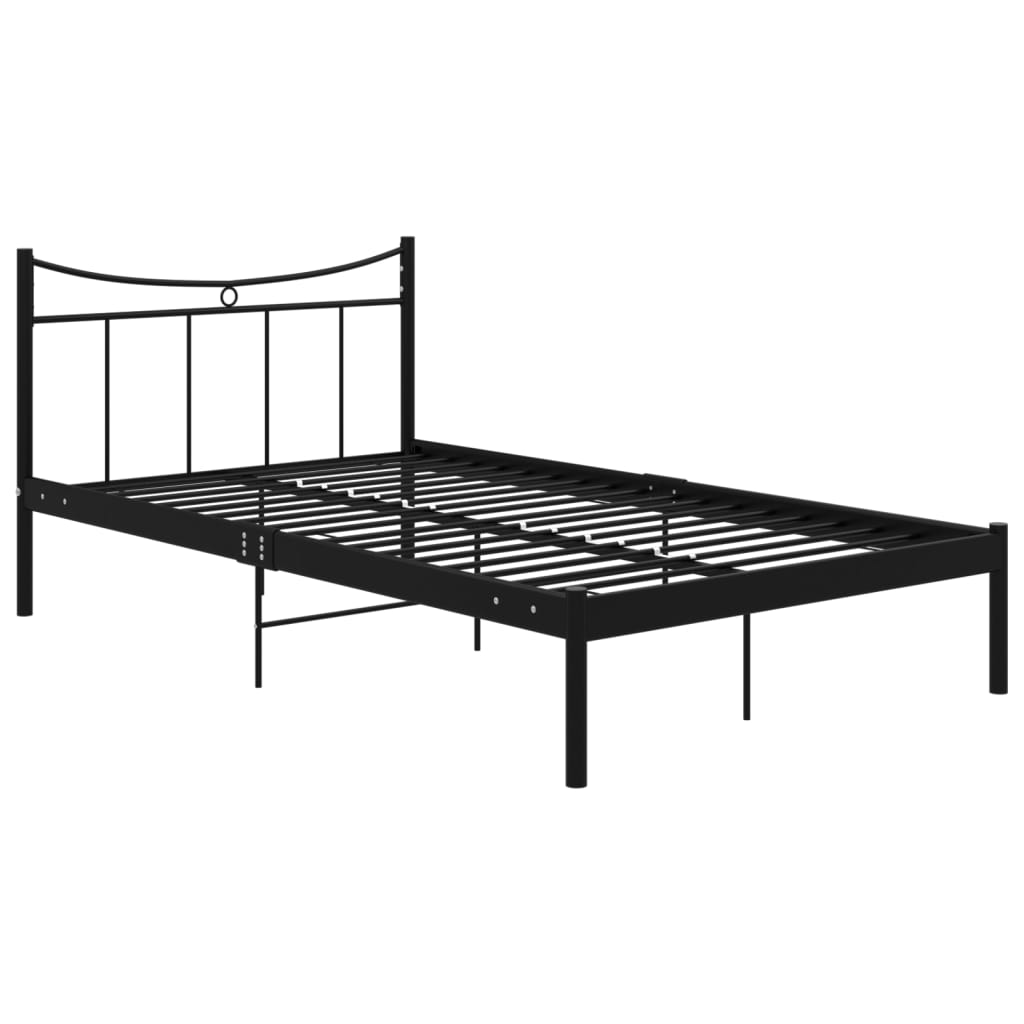 vidaXL gultas rāmis, melns, metāls, 120x200 cm