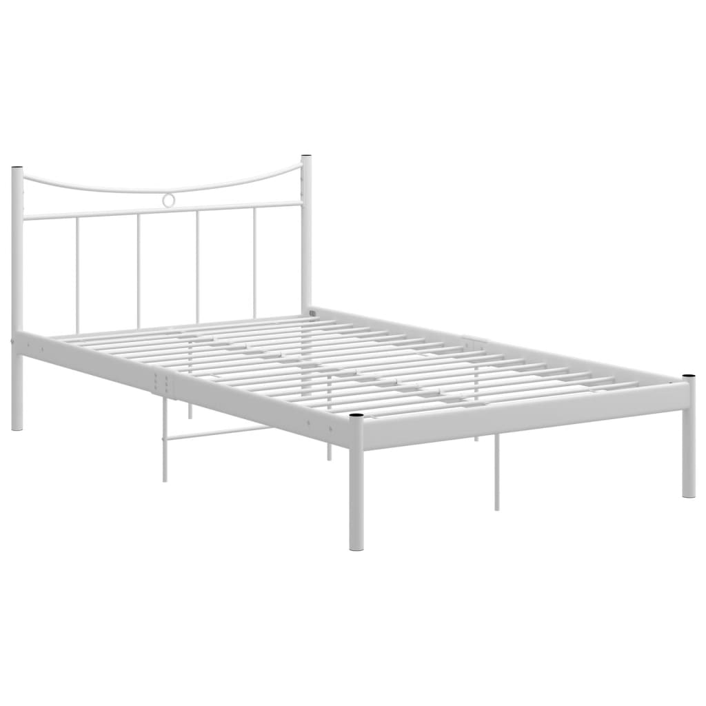 vidaXL gultas rāmis, balts, metāls, 120x200 cm