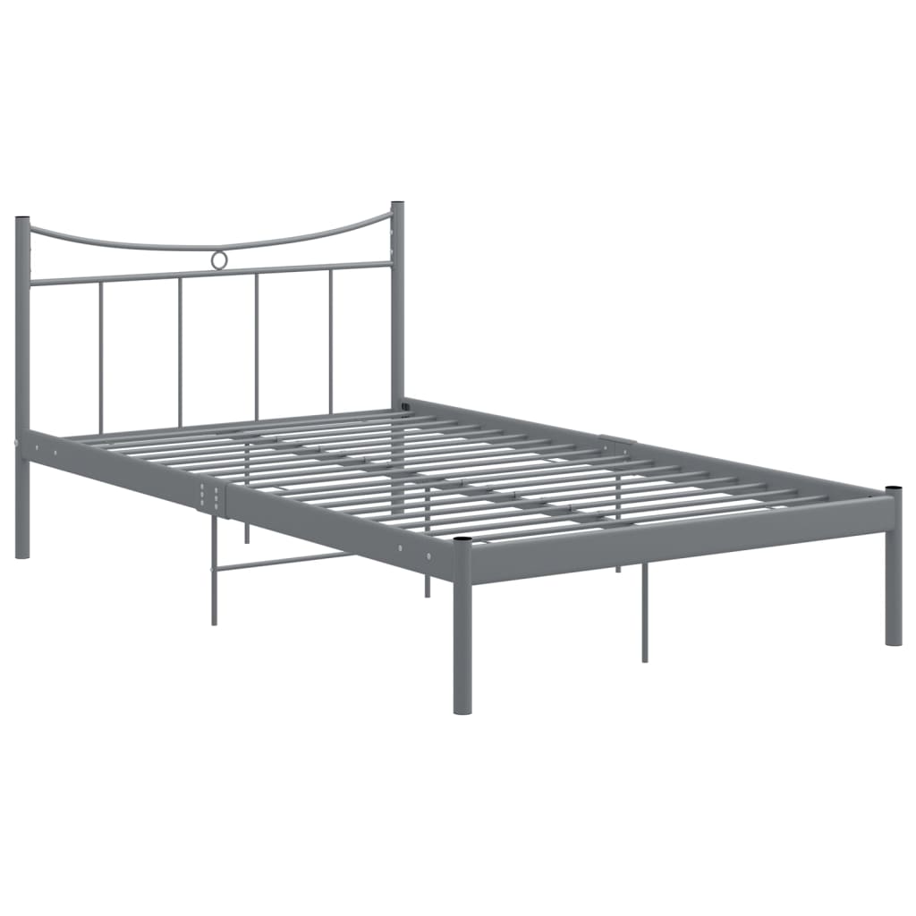 vidaXL Bedframe metaal grijs 120x200 cm afbeelding