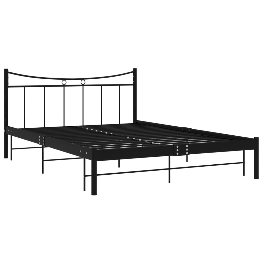 vidaXL gultas rāmis, melns, metāls, 140x200 cm