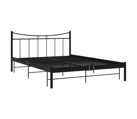 vidaXL gultas rāmis, melns, metāls, 140x200 cm
