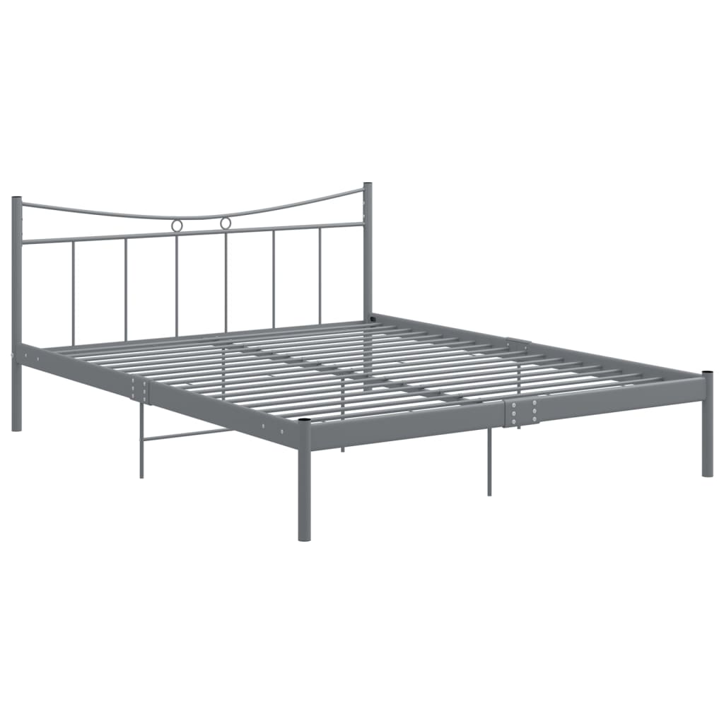 vidaXL Estructura de cama de metal gris 140x200 cm