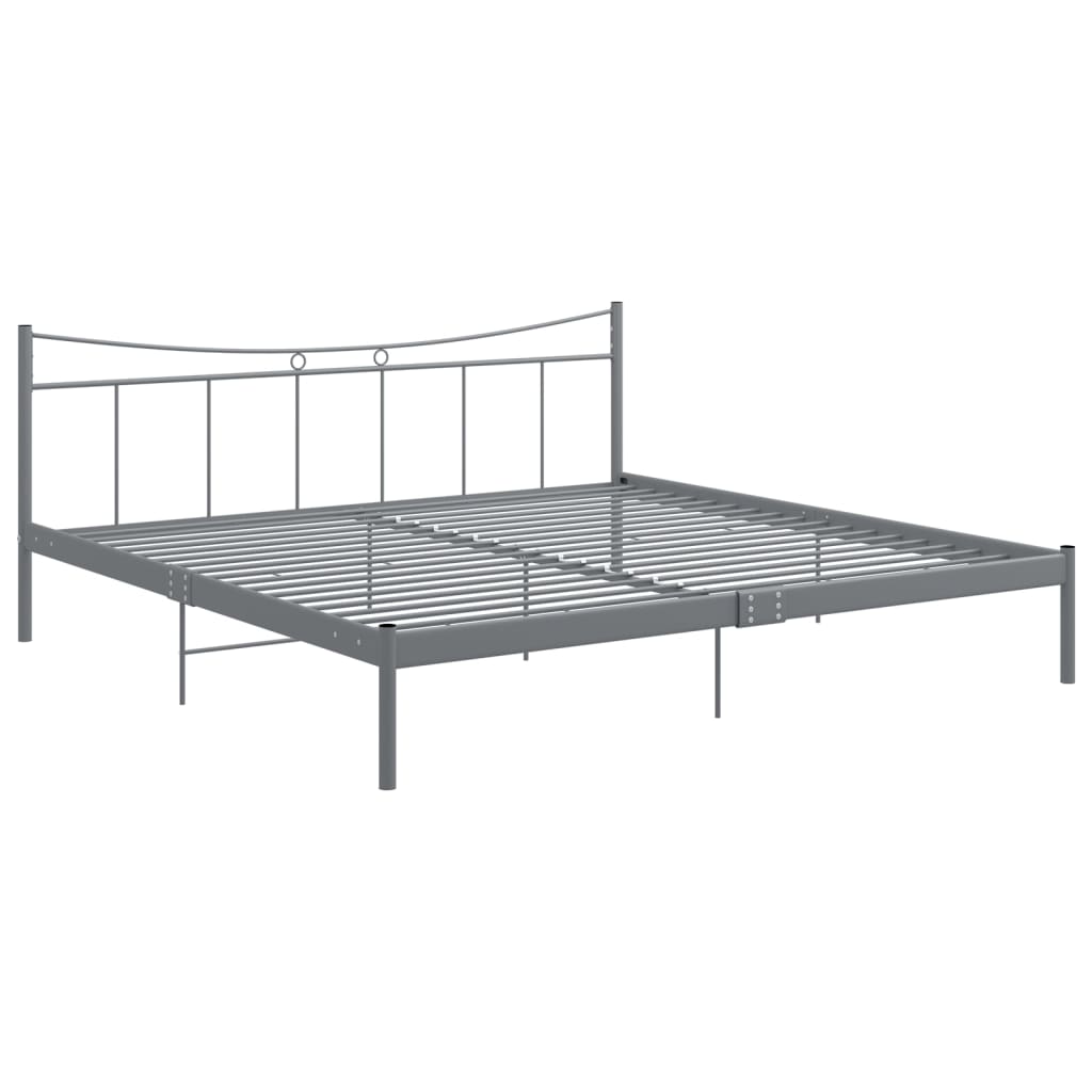 vidaXL Bed Frame Grey Metal 180x200 cm 6FT Super King