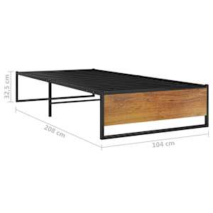 Rám postele černý kov 100 x 200 cm - obrázek 7