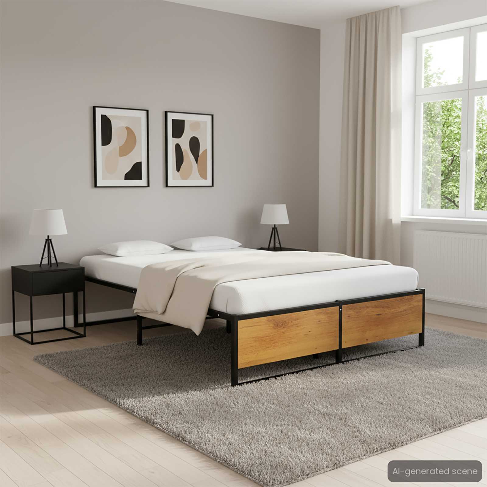 Rám postele černý kovový 120 x 200 cm 324815