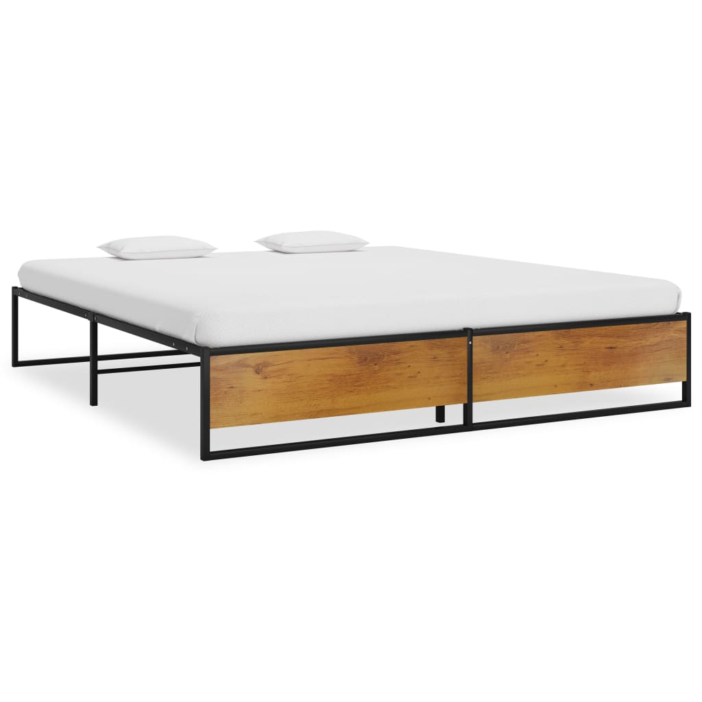 vidaXL Cadru de pat, negru, 140 x 200 cm, metal