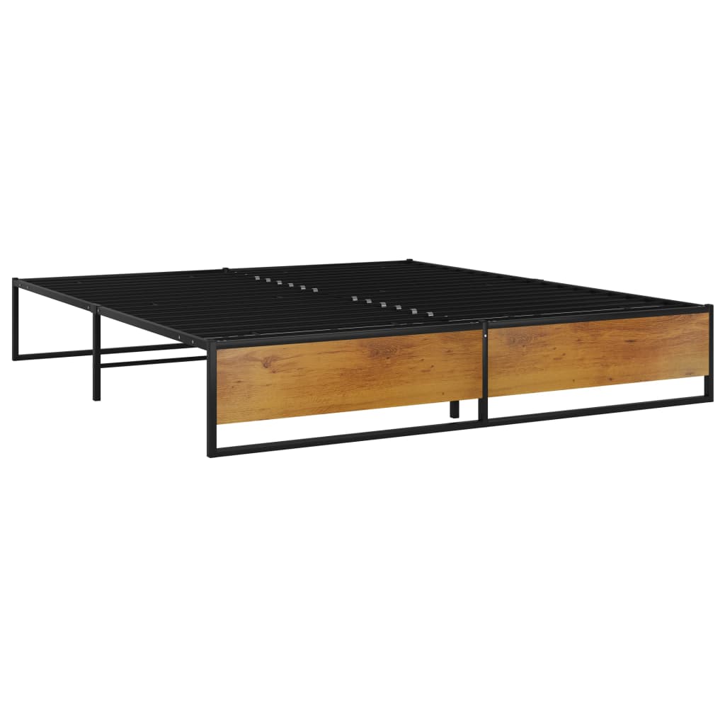 vidaXL Bedframe metaal zwart 160x200 cm afbeelding
