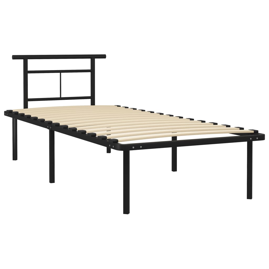 vidaXL Bedframe metaal zwart 90x200 cm afbeelding