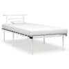 vidaXL voodiraam valge, metall, 90 x 200 cm