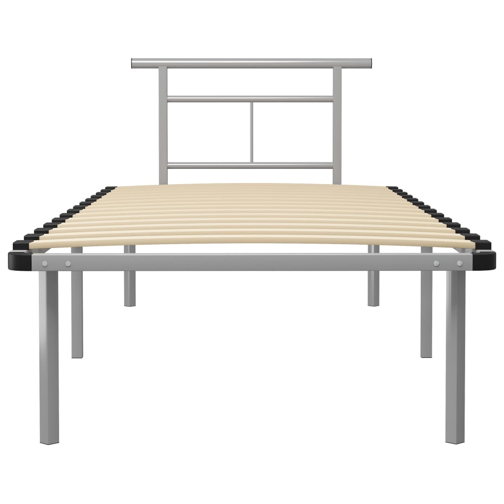 Thumbnail - vidaXL Bettgestell Grau Metall 90x200 cm