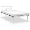 vidaXL voodiraam, valge, metall, 100 x 200 cm