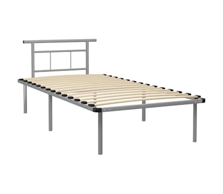 vidaXL Sengeramme gr&aring; metall 100x200 cm