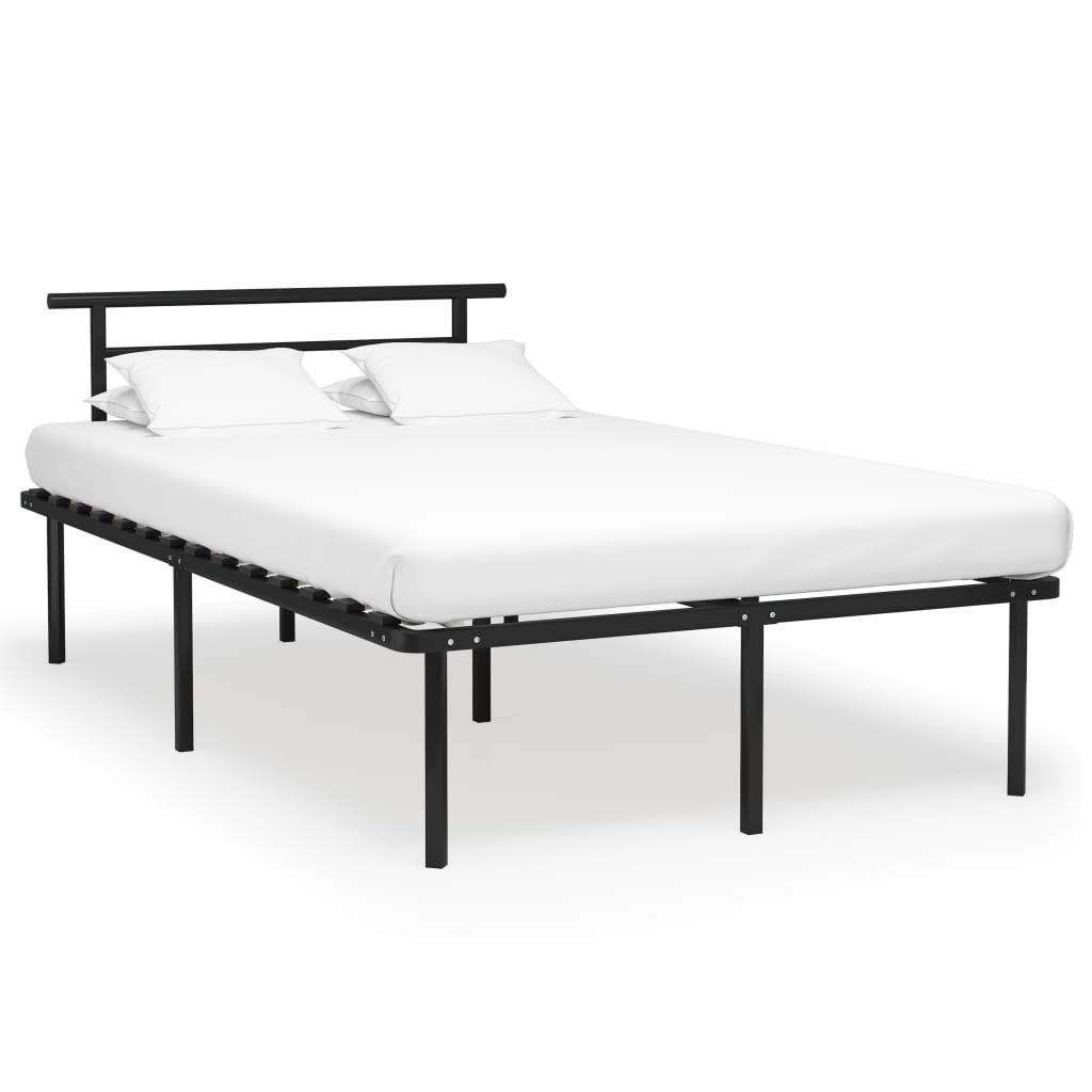 vidaXL Cadru de pat, negru, 120 x 200 cm, metal vidaXL