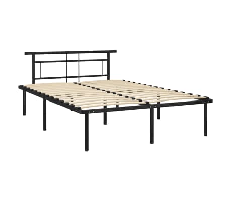 vidaXL Cadre de lit sans matelas noir m&eacute;tal 160x200 cm