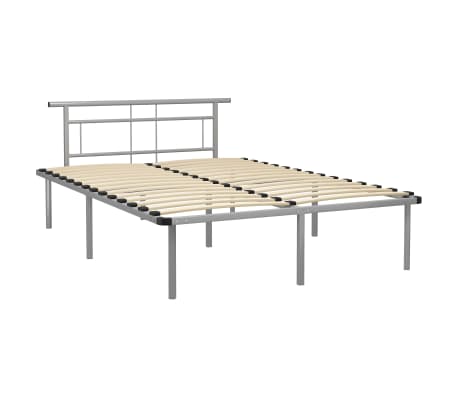 vidaXL Bettgestell Grau Metall 160x200 cm