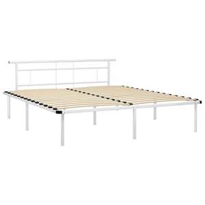 Rám postele bílý kov 200 x 200 cm - obrázek 2