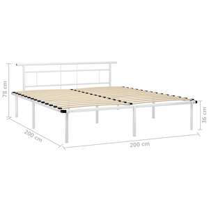 Rám postele bílý kov 200 x 200 cm - obrázek 6