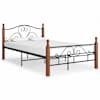 vidaXL voodiraam, must, metall, 120 x 200 cm
