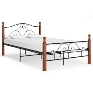 Posteljni okvir črn kovinski 120x200 cm