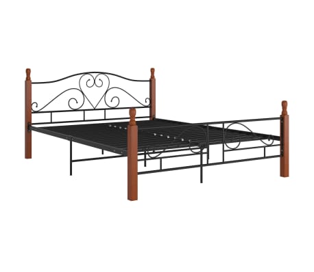 vidaXL Sengeramme svart metall 160x200 cm