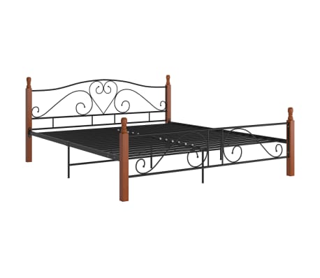 vidaXL Πλαίσιο Κρεβατιού Μαύρο Μεταλλικό 180 x 200 εκ.
