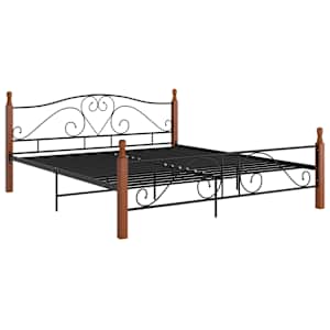 vidaXL Πλαίσιο Κρεβατιού Μαύρο Μεταλλικό 180 x 200 εκ.