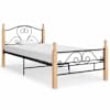 vidaXL voodiraam must metallist 90 x 200 cm