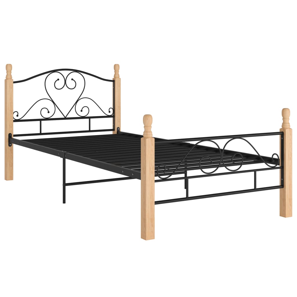 vidaXL Bedframe metaal zwart 90x200 cm afbeelding