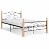 vidaXL voodiraam, must, metall, 120 x 200 cm
