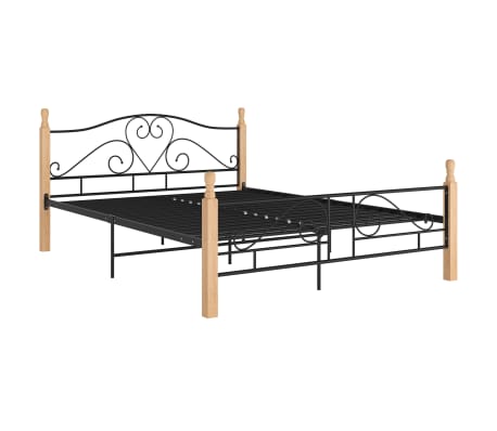vidaXL Sengeramme svart metall 160x200 cm