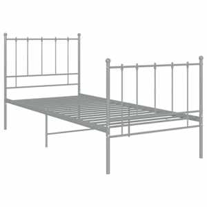 vidaXL Πλαίσιο Κρεβατιού Γκρι 90 x 200 εκ. Μεταλλικό