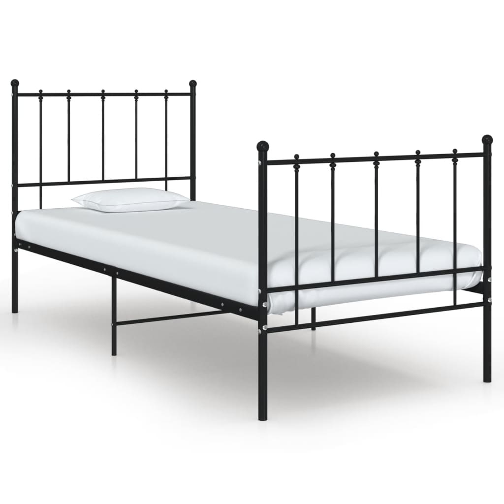 vidaXL Bett Schwarz Metall 100x200 cm