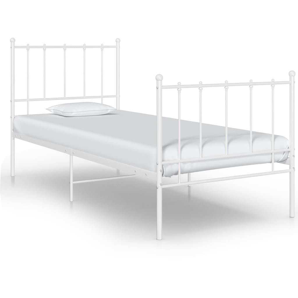 vidaXL Bett Weiß Metall 100x200 cm