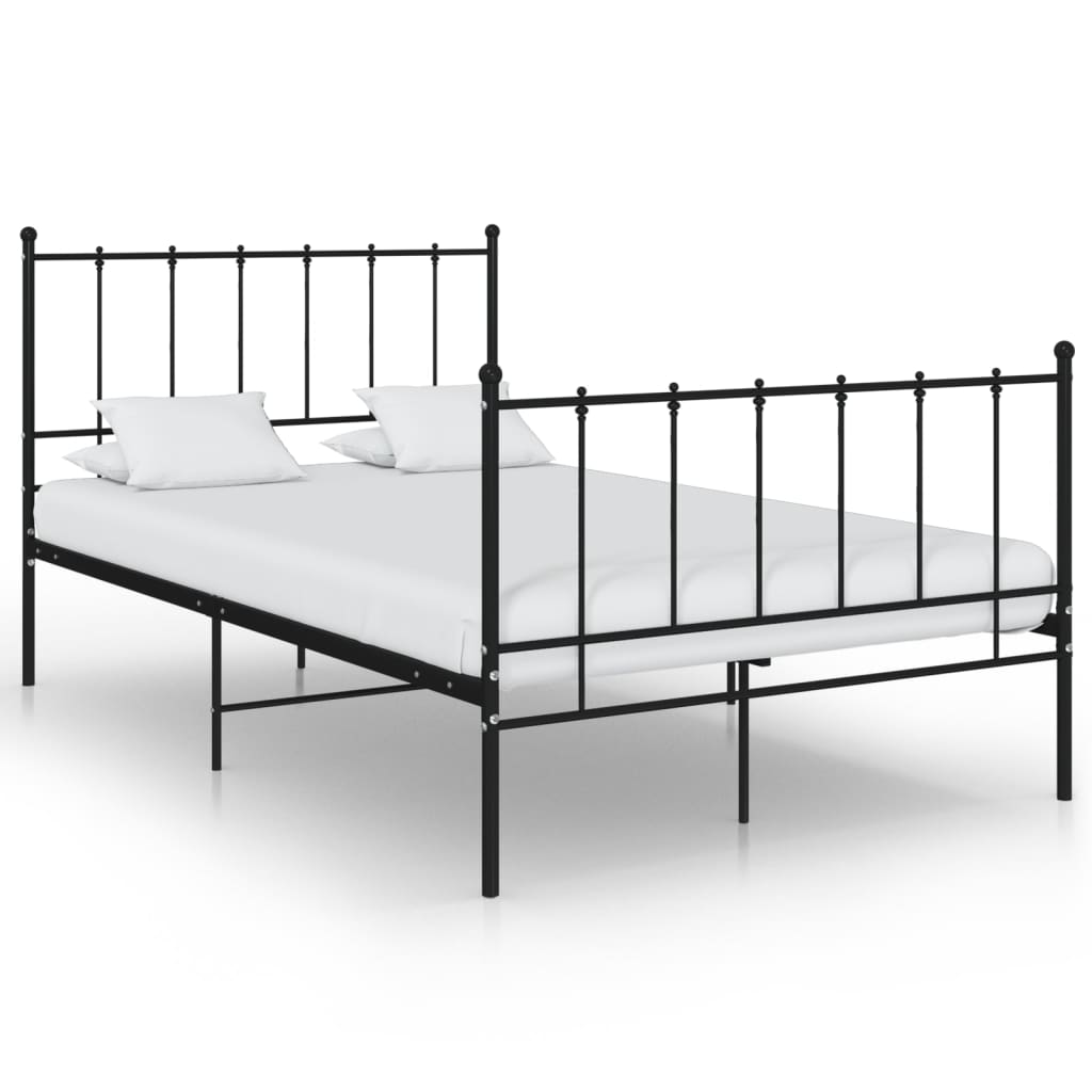 vidaXL Bett Schwarz Metall 120x200 cm