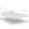 vidaXL voodiraam, valge, metall, 120 x 200 cm