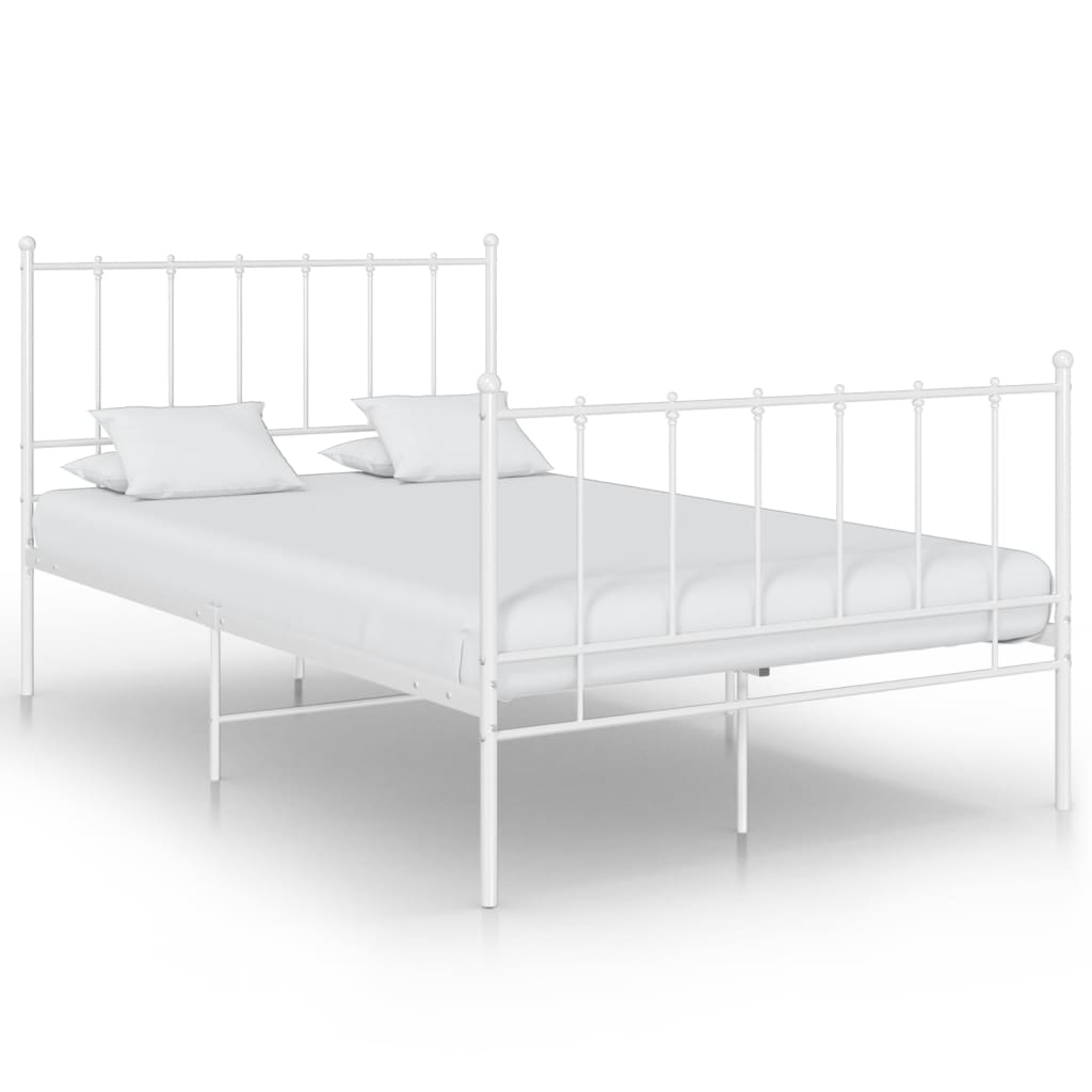 vidaXL Bett Weiß Metall 120x200 cm